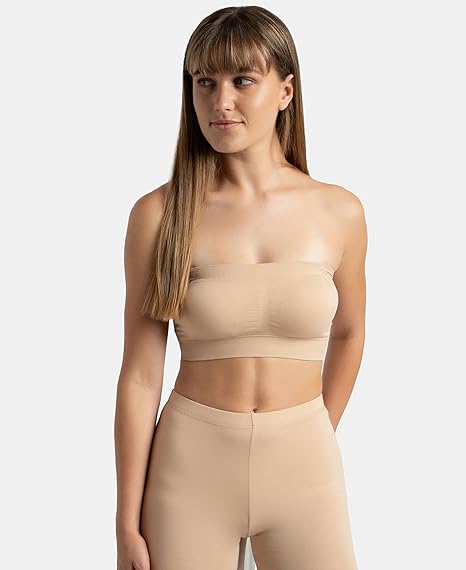 Jockey 1545 Women’s Wirefree Padded Bandeau Bra – Full Coverage with Detachable Straps